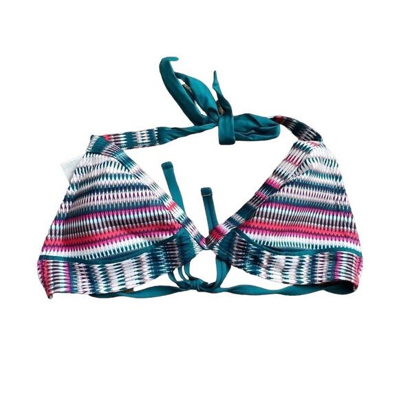 KONA SOL Womens Size Medium Triangle Halter Bathing Swim Bikini Top Swimwear - Picture 1 of 3